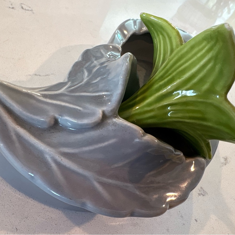 Royal Haeger Gray & Green Ceramic/Ashtray Vase (R1295) Great Condition - Picture 8 of 11